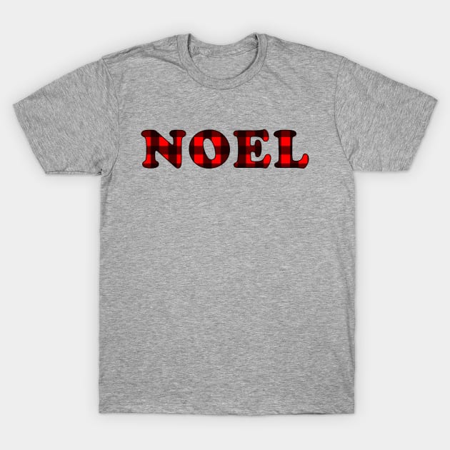 'Noel' Phrase in Buffalo Plaid T-Shirt by bumblefuzzies